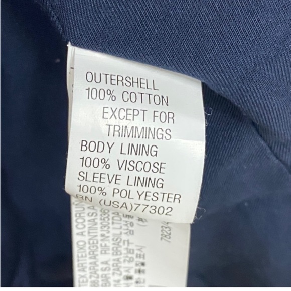 ZARA Trafaluc Spiked Cotton Velvet Asymmetrical Zip Front Utility Jacket Sz S - Picture 12 of 15